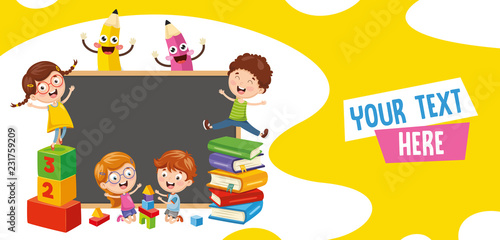 Vector Illustration Of Happy Children