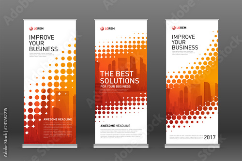 Real estate roll up banners design templates set