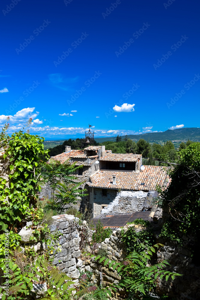 Panorama of the countryside of the Luberon as seen from the village of Oppede-le-Vieux in Provence, France Panorama of the countryside of the Luberon as seen from the village of Oppede-le-Vieux in Provence, France