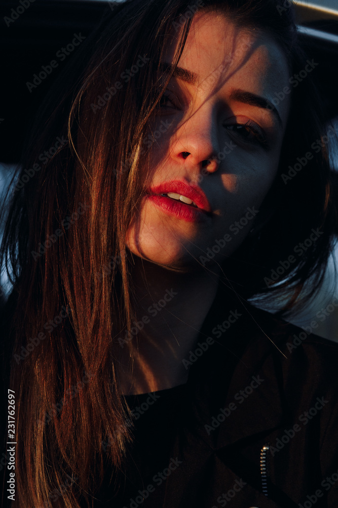 Autumn portraits of a beautiful girl