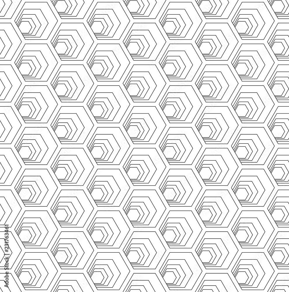 Seamless hexagons pattern. Geometric texture.