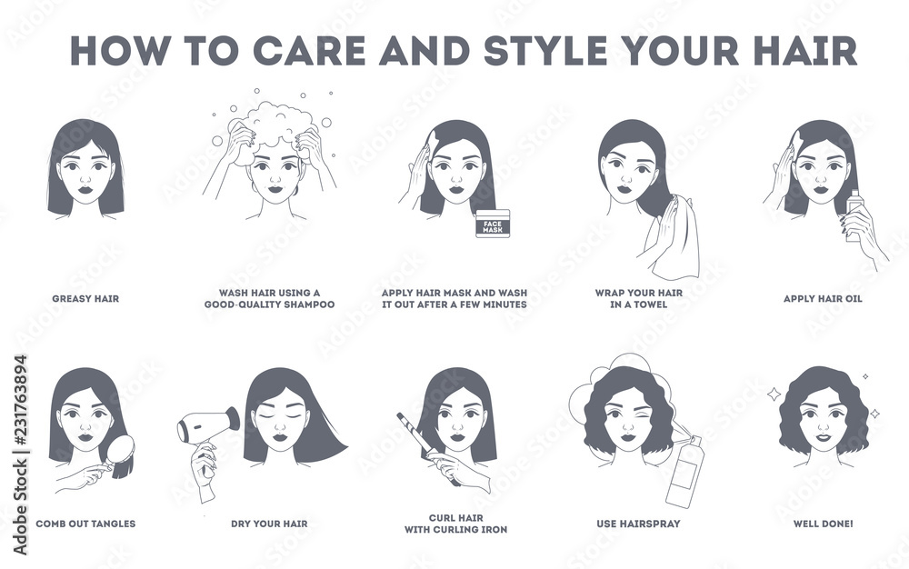 How to care for your hair instruction. How to care for your hair instruction.
