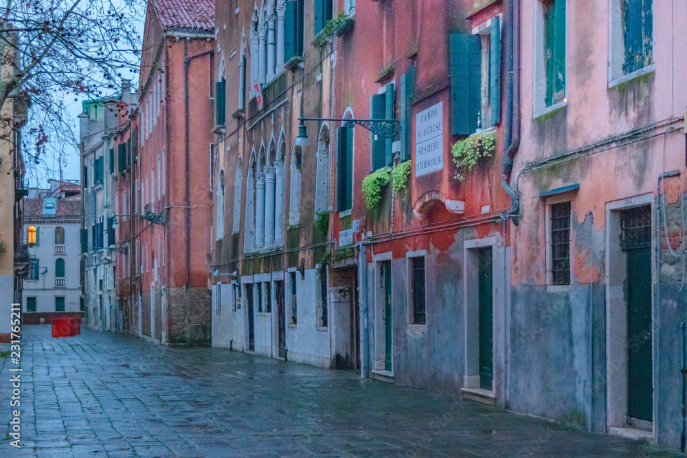 Naklejka premium Empty Street, Venice, Italy