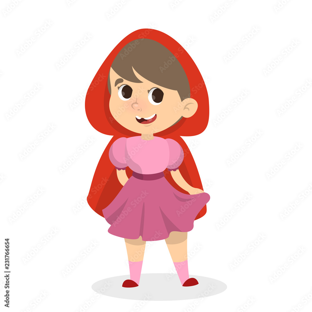 Little girl in red riding hood costume. Fantasy character Little girl in red riding hood costume. Fantasy character