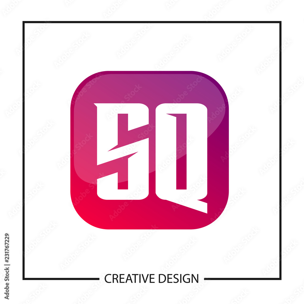 Fototapeta premium Initial Letter SQ Logo Template Design Vector Illustration