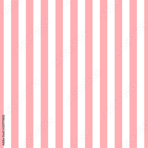 Seamless vector vertical stripe pattern pink and white. Design for wallpaper, fabric, textile. Simple background