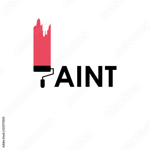 Creative paint logo with text isolated on white.