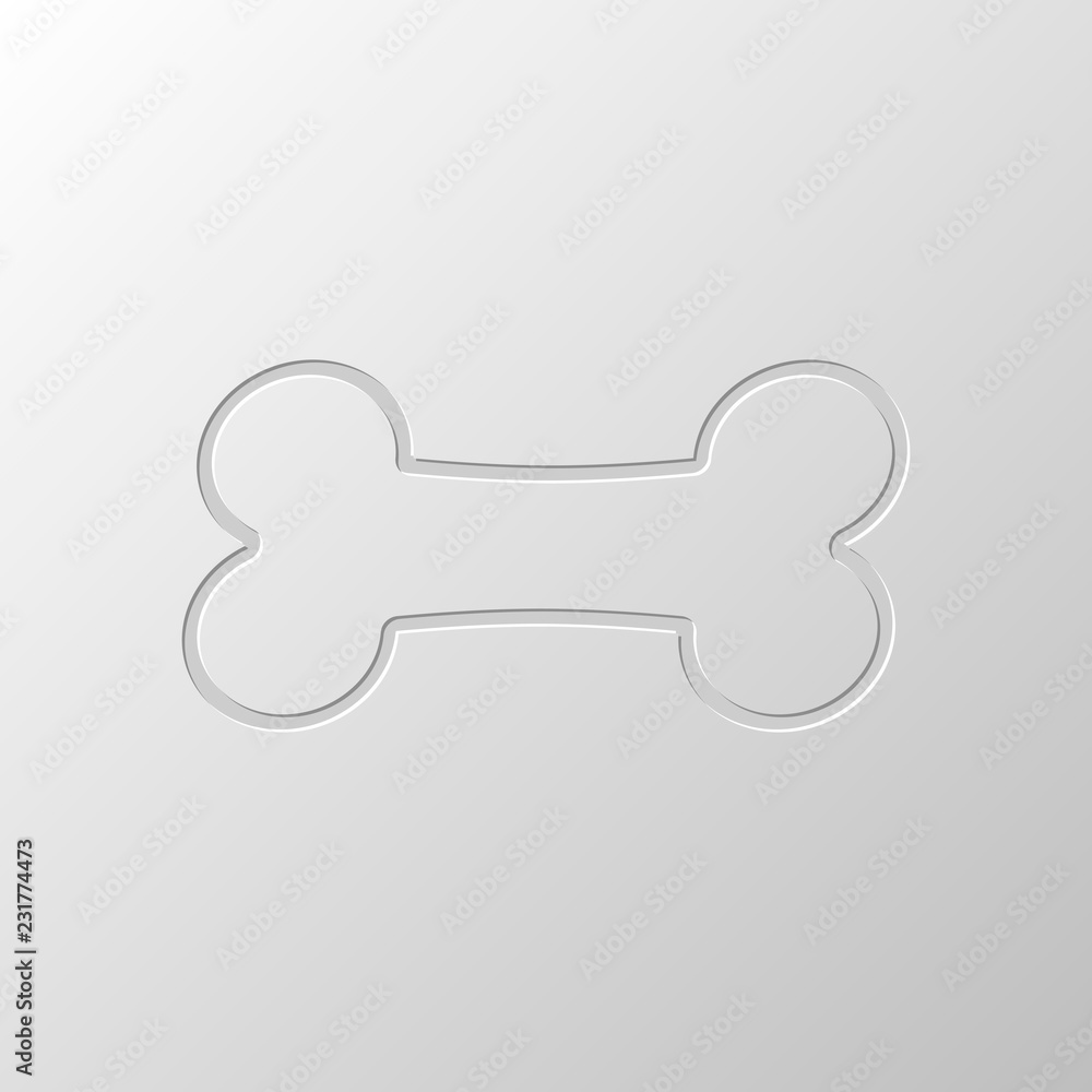Dog bone icon. Paper design. Cutted symbol. Pitted style Dog bone icon. Paper design. Cutted symbol. Pitted style