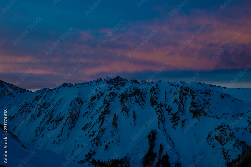 Winter Sunrise in the Colorado Rocky Mountains, Near Aspen
