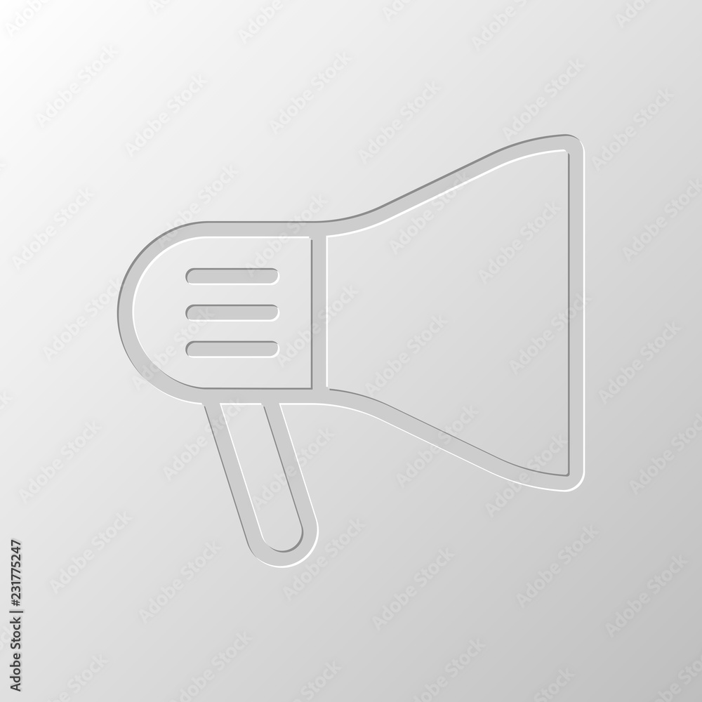 mouthpiece icon. Paper design. Cutted symbol. Pitted style mouthpiece icon. Paper design. Cutted symbol. Pitted style