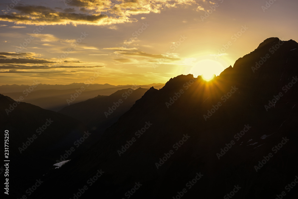 Sunrise over Pyramid Peak, Near Aspen, Colorado Rocky Mountains