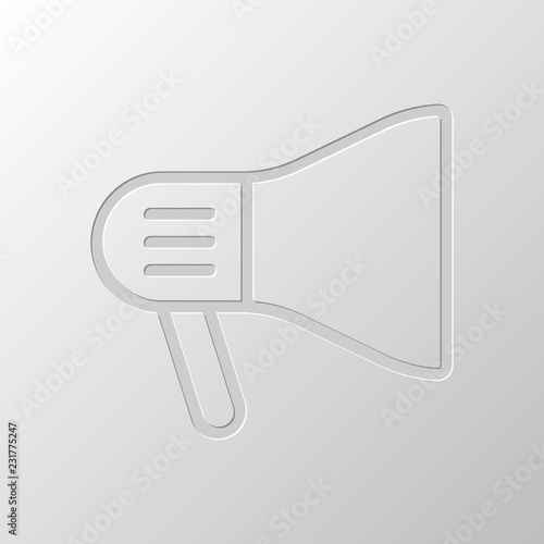 mouthpiece icon. Paper design. Cutted symbol. Pitted style