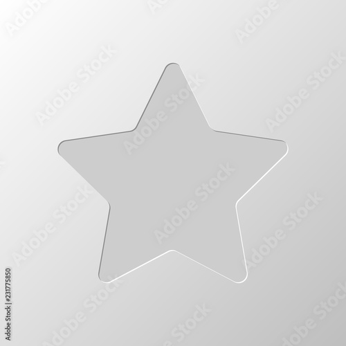 Star icon. Paper design. Cutted symbol. Pitted style