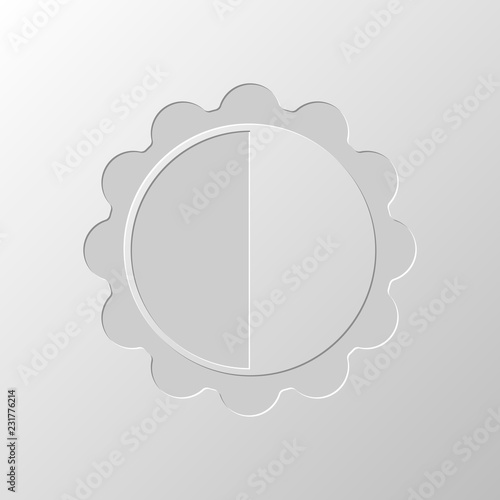 brightness. simple silhouette. Paper design. Cutted symbol. Pitt