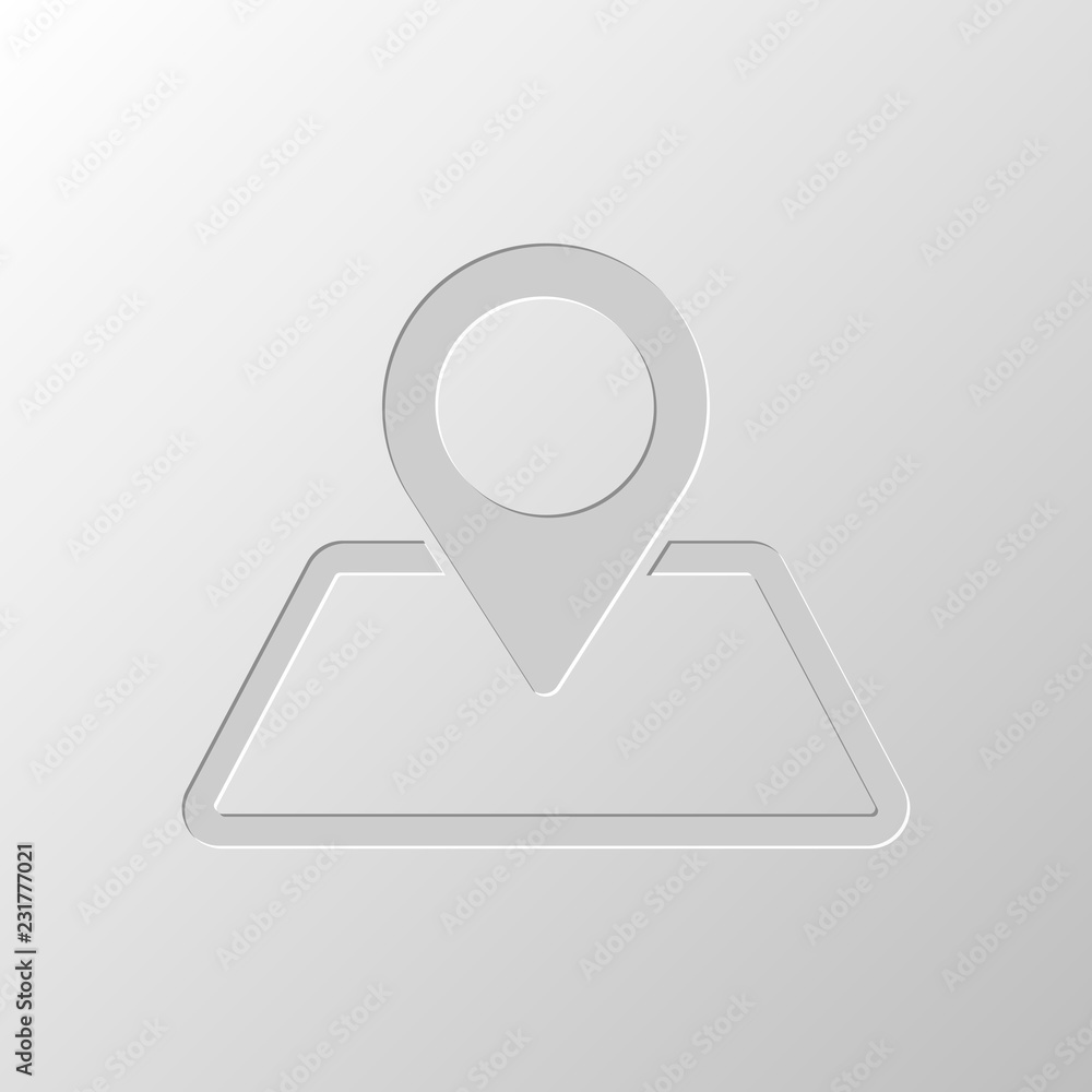 label on map. simple silhouette. Paper design. Cutted symbol. Pi label on map. simple silhouette. Paper design. Cutted symbol. Pi