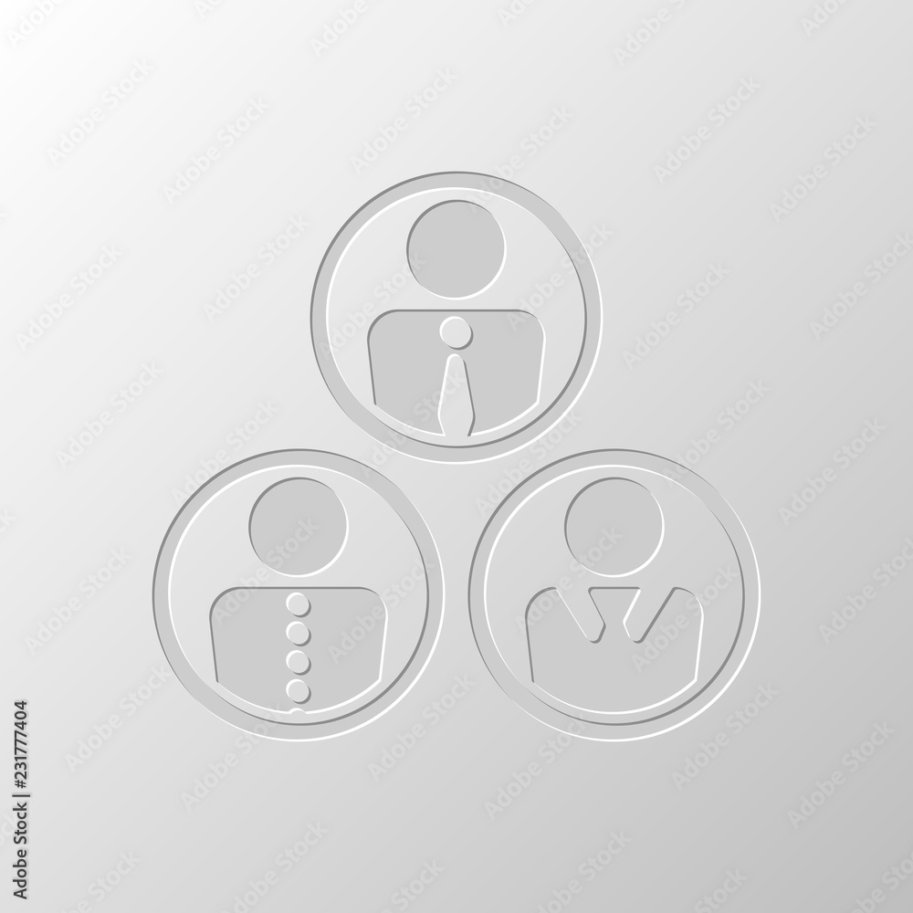 office people, team. Paper design. Cutted symbol. Pitted style office people, team. Paper design. Cutted symbol. Pitted style