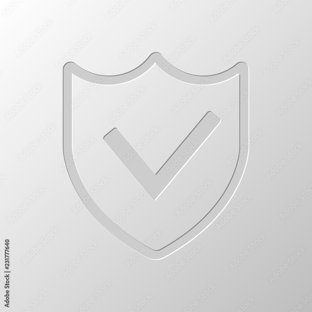protection success. simple icon. Paper design. Cutted symbol. Pi protection success. simple icon. Paper design. Cutted symbol. Pi