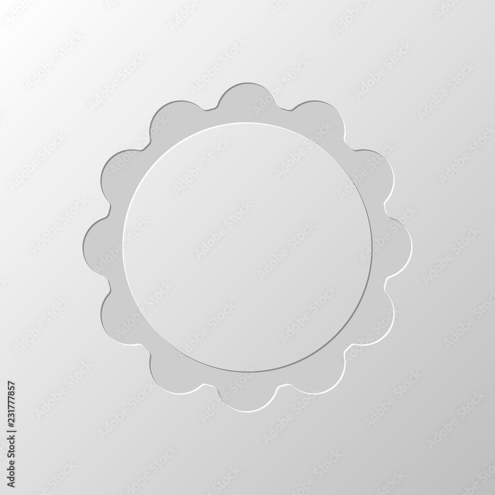 sun. simple icon. Paper design. Cutted symbol. Pitted style sun. simple icon. Paper design. Cutted symbol. Pitted style