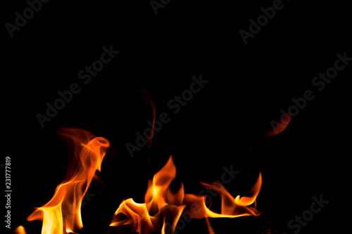 Abstract fire on black background