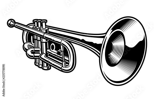Photo Vector illustration of black and white trumpet.