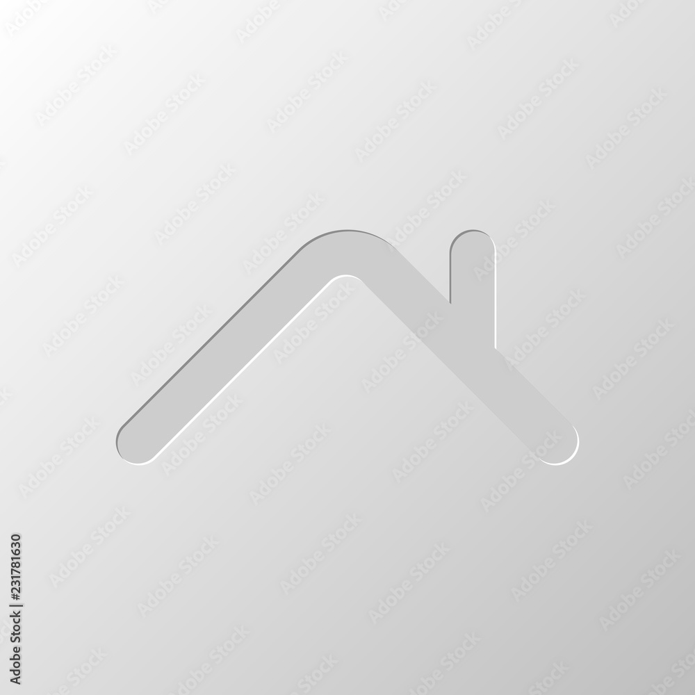 Roof of house. Simple linear icon. One line style. Paper design. Roof of house. Simple linear icon. One line style. Paper design.