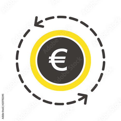 ユーロ通貨コインアイコンベクターイラスト
