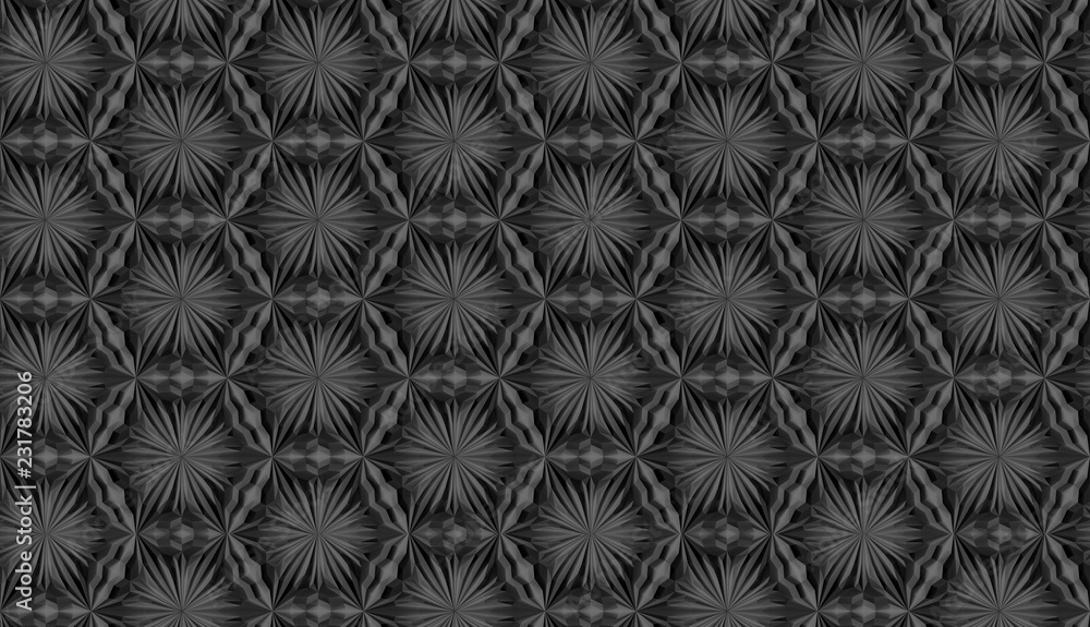 Three-dimensional texture of complex geometric elements intertwined with each other 3D illustration Three-dimensional texture of complex geometric elements intertwined with each other 3D illustration