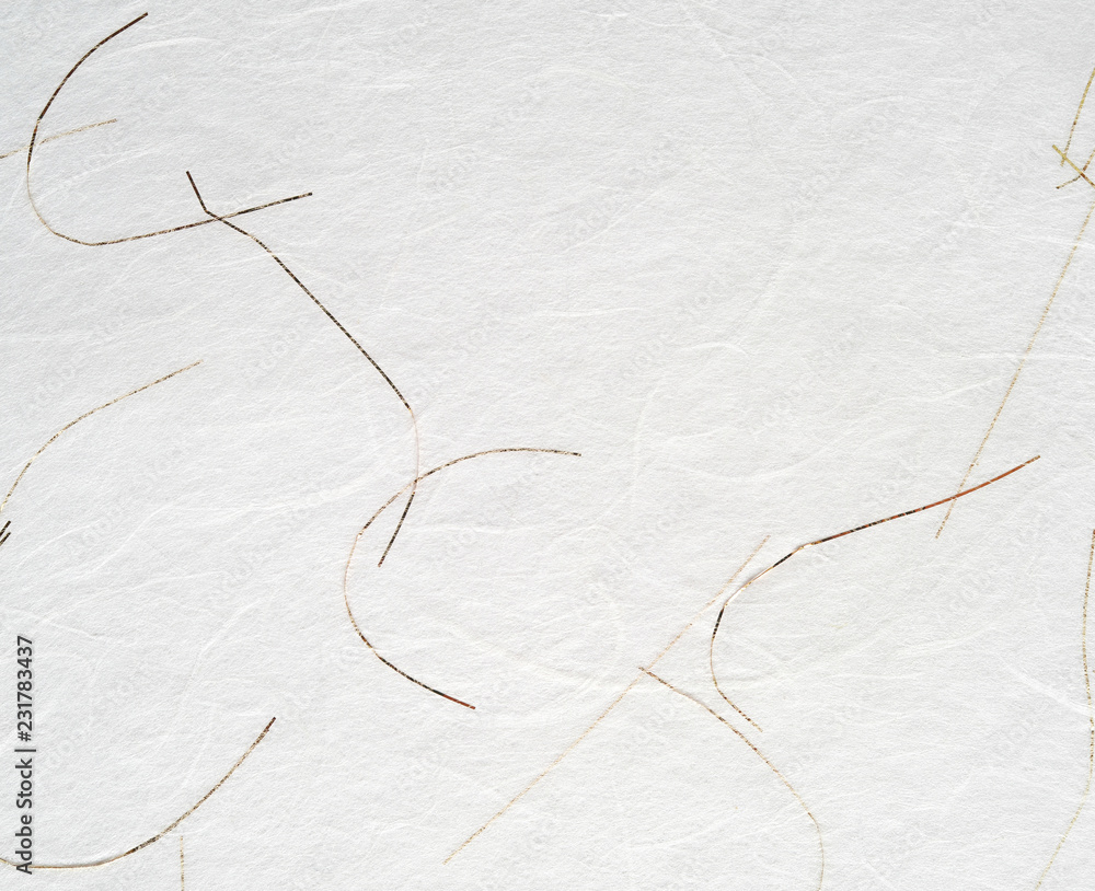 金線が入った白い手漉き和紙のテクスチャー Stock Photo Adobe Stock