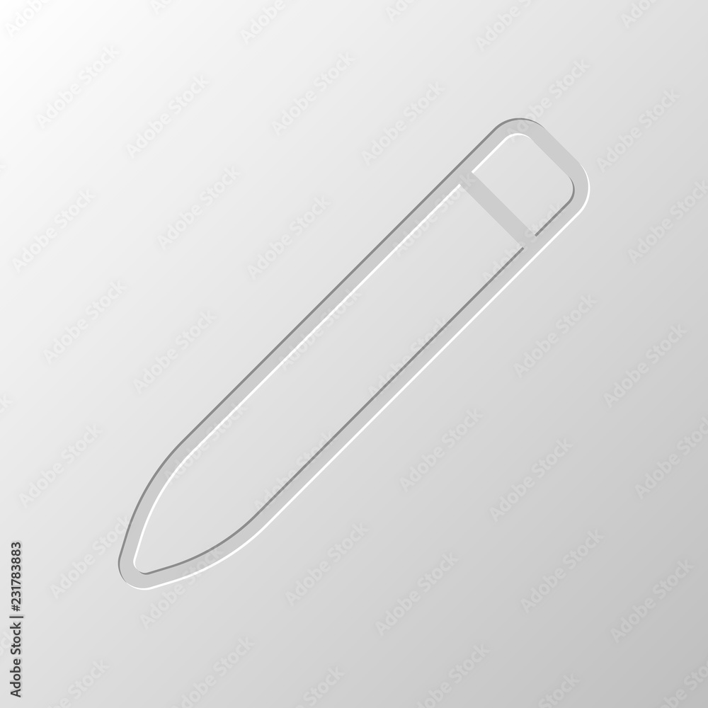 Simple pencil. Linear, thin outline. Paper design. Cutted symbol Simple pencil. Linear, thin outline. Paper design. Cutted symbol