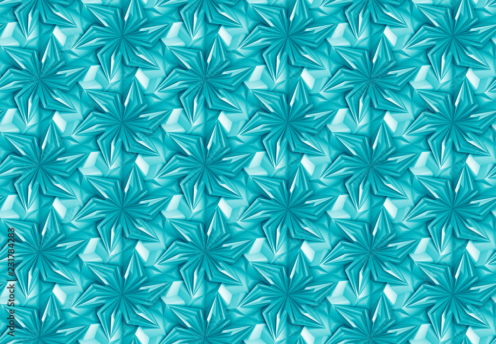 Complex volumetric seamless pattern 3D illustration Complex volumetric seamless pattern 3D illustration