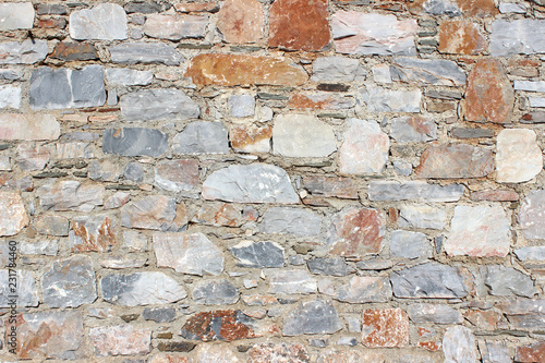 Old stone brick wall detail horizontal abstract