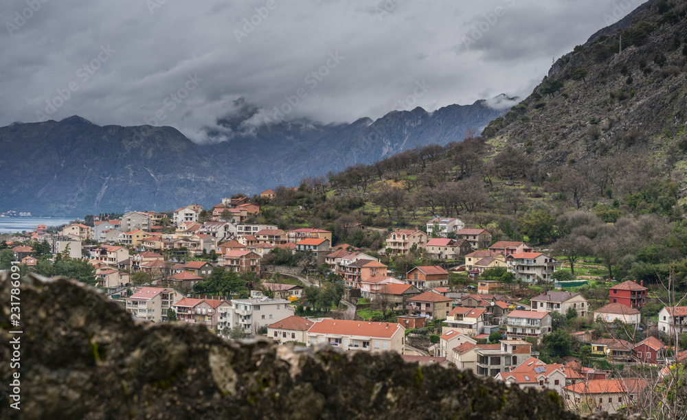 Hillside homes in Kotor