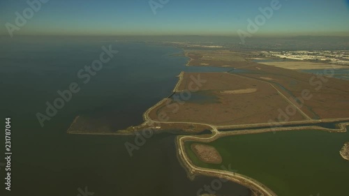 Aerial San Francisco Coastal wetlands wildlife USA