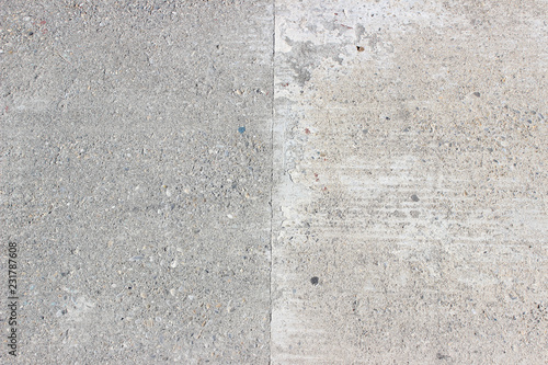 Crude concrete surface vertically divided