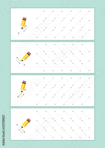Tracing Lines vector for preschool or kindergarten and special Education. Tracing Lines for developing fine motor skills