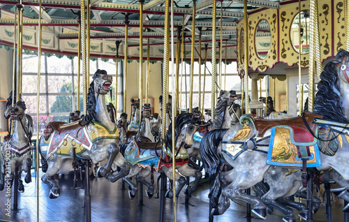 Vintage carousel merry-go-round photo