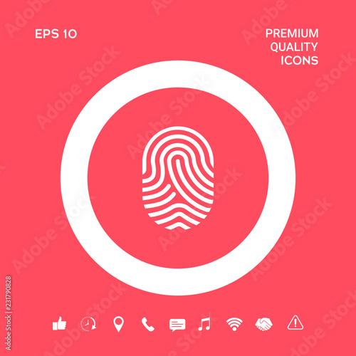 Fingerprint. Scanned finger icon. Graphic elements for your design