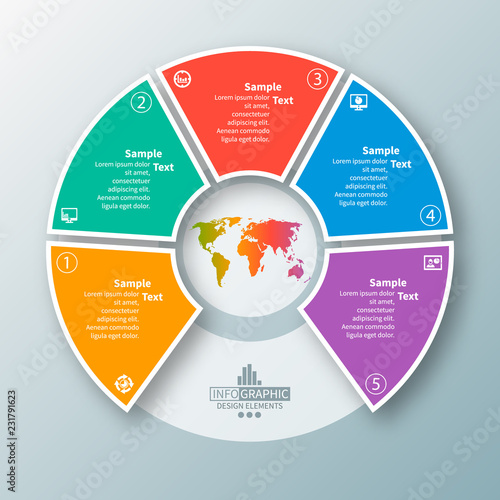 Abstract 3D Paper Infographics. Business template .Vector illustration