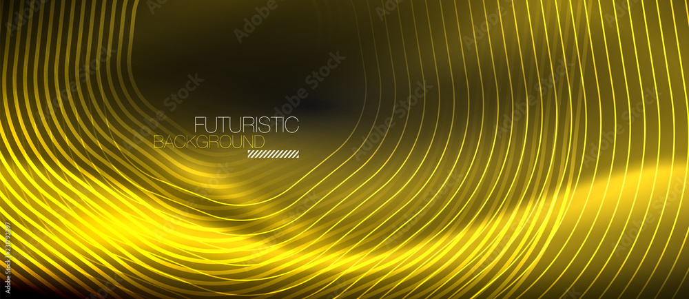 Neon glowing lines, magic energy space light concept, abstract background wallpaper design Neon glowing lines, magic energy space light concept, abstract background wallpaper design