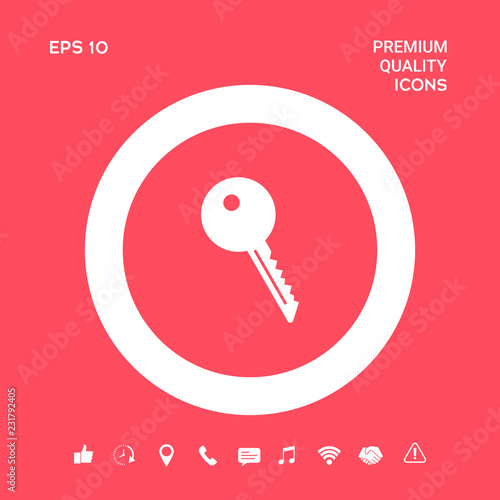 Key symbol icon. Graphic elements for your design