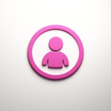 3D People Female Circle Icon Render