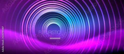 Neon glowing circles background