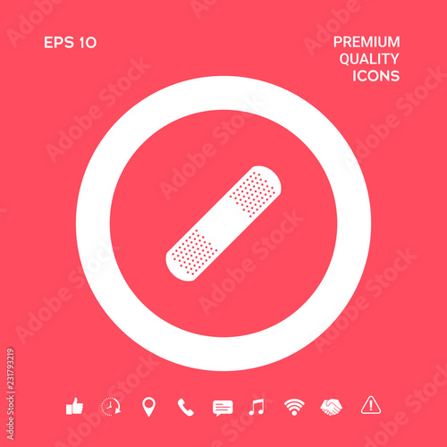 Medical  plaster, adhesive bandage icon. Graphic elements for your design