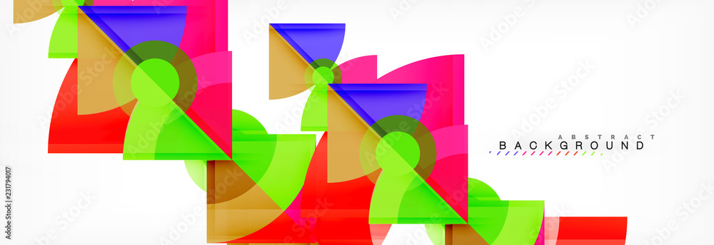 Triangles and circle geometric background Triangles and circle geometric background