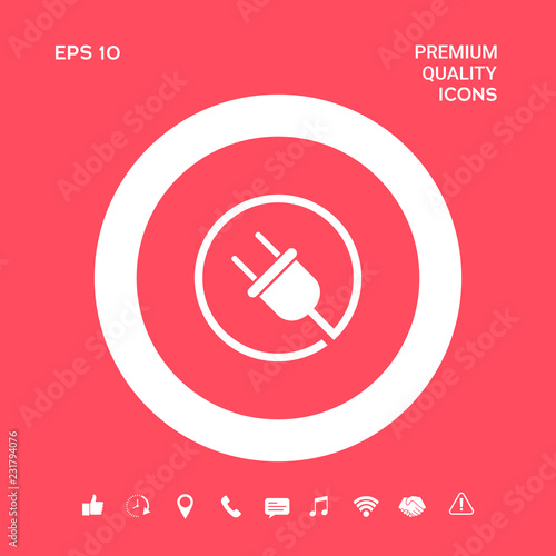 Plug in round icon. Graphic elements for your design
