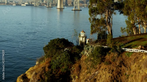 Aerial view San Francisco USA Oakland Bay Bridge city Skyscraper photo