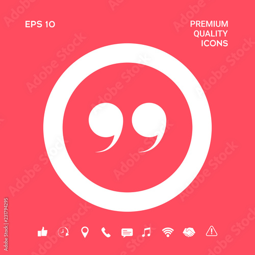 Quote symbol icon. Graphic elements for your design