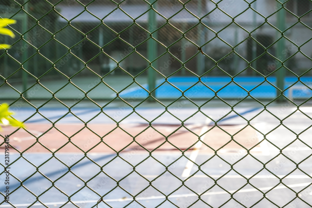 Green steel fence Green steel fence