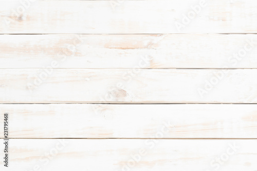 Top view of white wood texture background, wooden table.