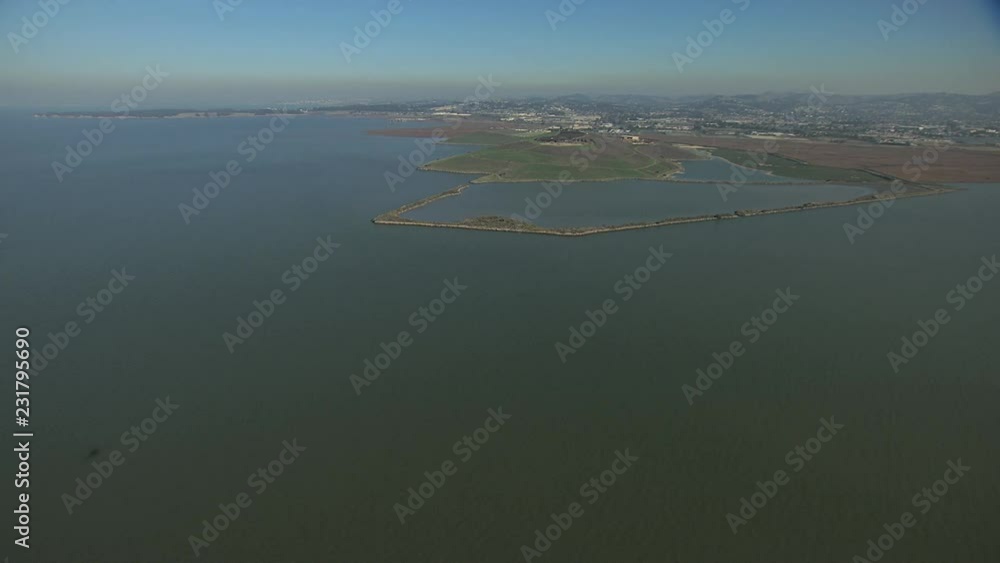 Aerial California coastline USA Landfill nr San Francisco Aerial California coastline USA Landfill nr San Francisco